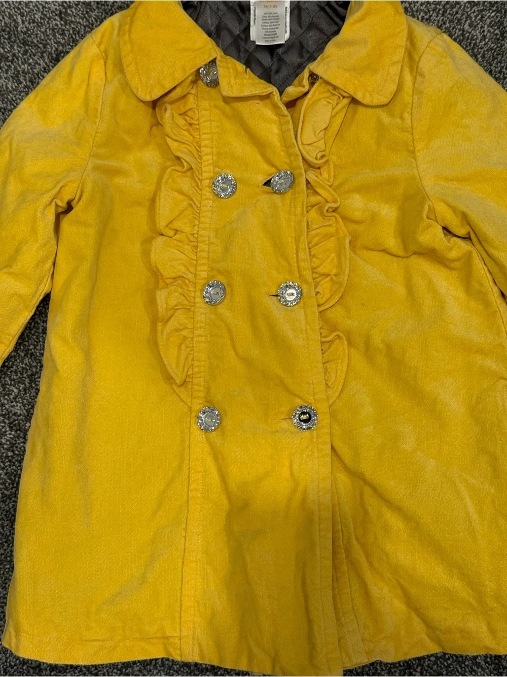 Gymboree Kids Gem Button Peacoat in Sunny Yellow
